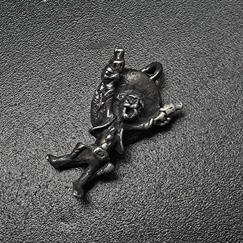 Sterling Silver Cowboy Charm Pendant Vintage Western